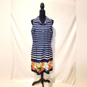 Tommy Hilfiger sleeveless shirt Dress, Blue, size large